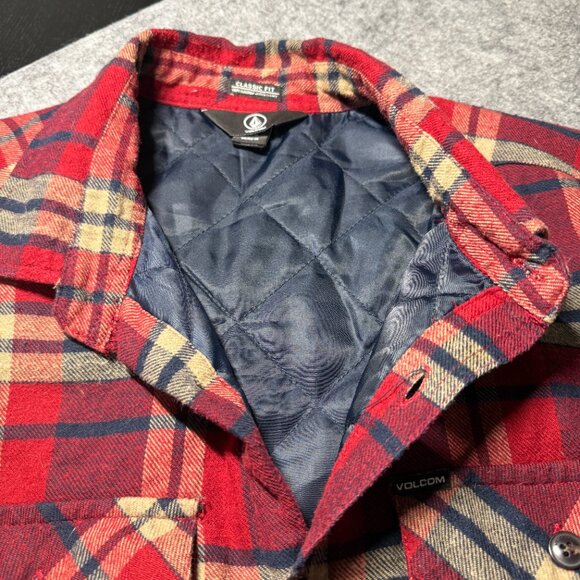 Volcom Quilt Lined Shirt / Jacket - Size Medium - Plaid Classic Fit - Picture 4 of 10